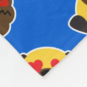 Emoji Pugs Electric Blue Fleece Deken (Hoek)