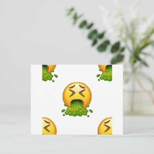 emoji puking briefkaart (Staand voorkant)