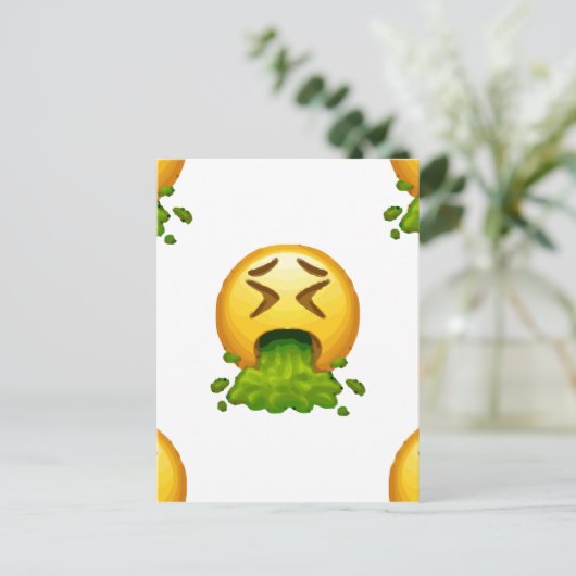 emoji puking briefkaart (Staand voorkant)