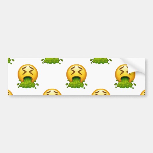 emoji puking bumpersticker (Voorkant)