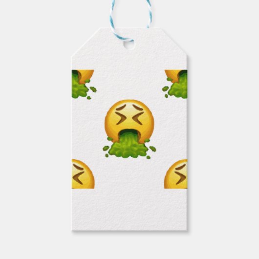 emoji puking cadeaulabel (Voorkant)