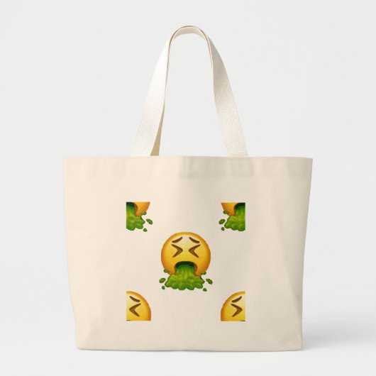 emoji puking grote tote bag (Voorkant)