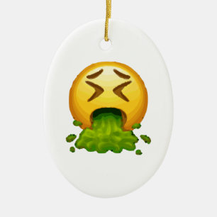 emoji puking keramisch ornament