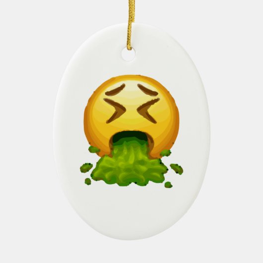 emoji puking keramisch ornament (Voorkant)