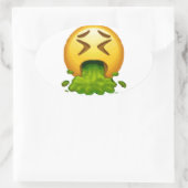 emoji puking ovale sticker (Tas)