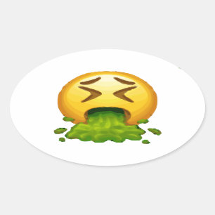 emoji puking ovale sticker