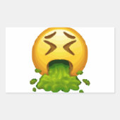 emoji puking rechthoekige sticker (Voorkant)