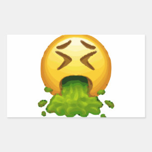emoji puking rechthoekige sticker