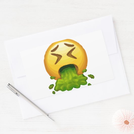 emoji puking rechthoekige sticker (Envelop)