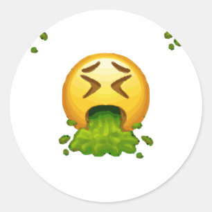 emoji puking ronde sticker