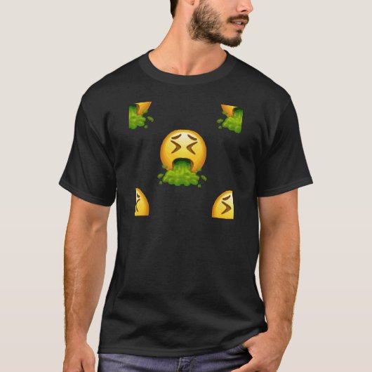 emoji puking t-shirt (Voorkant)