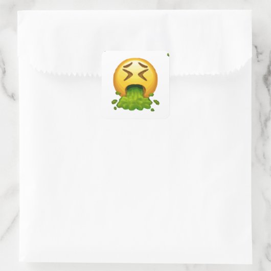 emoji puking vierkante sticker (Tas)