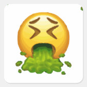 emoji puking vierkante sticker (Voorkant)