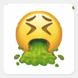 emoji puking vierkante sticker