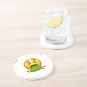 emoji puking zandsteen onderzetter (Zijkant)
