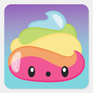 Emoji Raimbow Poop! Vierkante Sticker