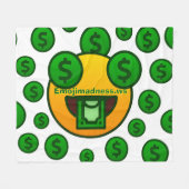 Emoji Razernij Fleece Deken (Voorkant (Horizontaal))