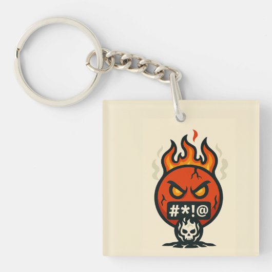 Emoji Razernij Sleutelhanger (Voorkant)