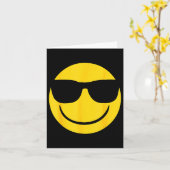 Emoji Retro Sungles Yellow Smile Face Kaart (Gele Bloem)