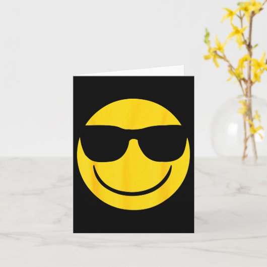 Emoji Retro Sungles Yellow Smile Face  Kaart (Gele Bloem)