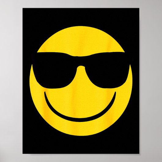 Emoji Retro Sungles Yellow Smile Face  Poster (Voorkant)