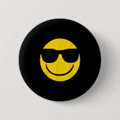 Emoji Retro Sungles Yellow Smile Face  Ronde Button 5,7 Cm (Voorkant)