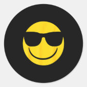 Emoji Retro Sungles Yellow Smile Face  Ronde Sticker (Voorkant)