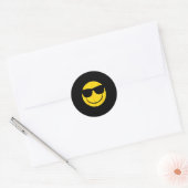Emoji Retro Sungles Yellow Smile Face  Ronde Sticker (Envelop)