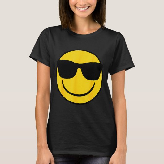 Emoji Retro Sungles Yellow Smile Face  T-shirt (Voorkant)