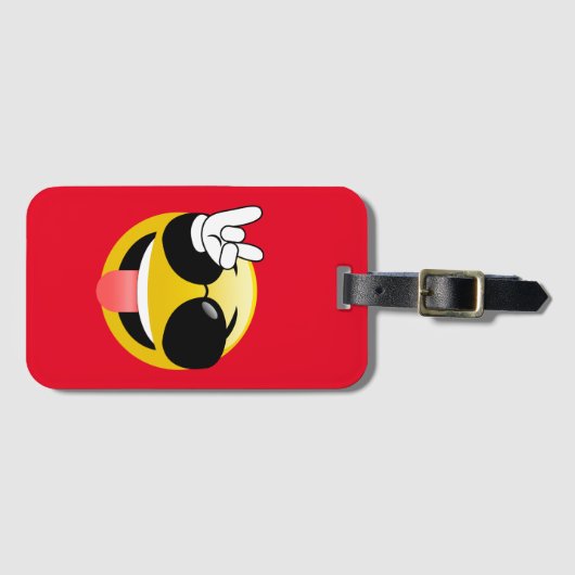 Emoji Rock On Bagagelabel (Voorkant (horizontaal))