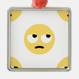 emoji rollende ogen metalen ornament