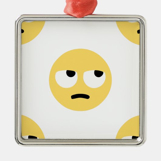 emoji rollende ogen metalen ornament (Voorkant)