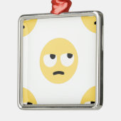 emoji rollende ogen metalen ornament (Links)