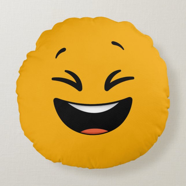 Emoji Round Pillow Rond Kussen (Voorkant)