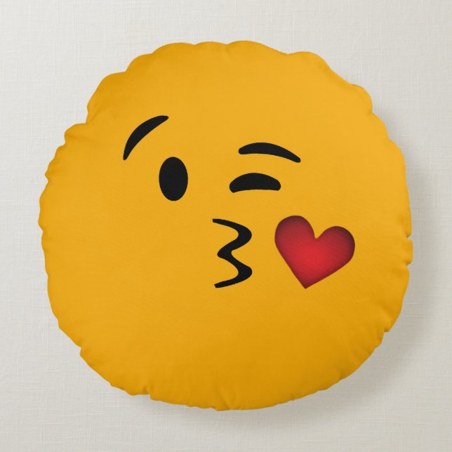 Emoji Round Pillow Rond Kussen (Voorkant)