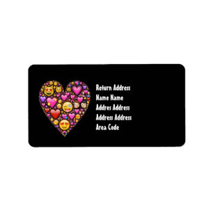 EMOJI Roze Zwarte Meisjes Liefde Emoticons Feest Etiket