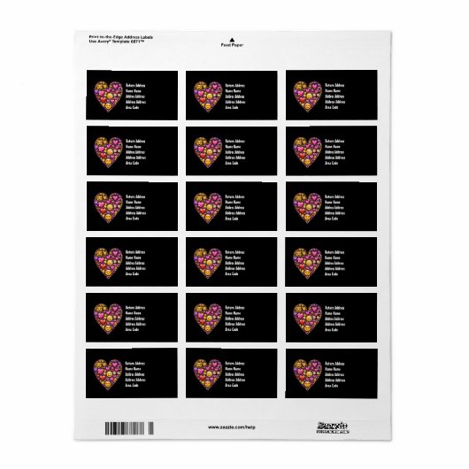 EMOJI Roze Zwarte Meisjes Liefde Emoticons Feest Etiket (Full Sheet)