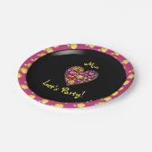 EMOJI Roze Zwarte Meisjes Liefde Emoticons Feest Papieren Bordje (Gekanteld)