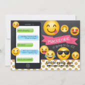 Emoji schoolbord glitter verjaardagsuitnodigingen kaart (Voorkant)