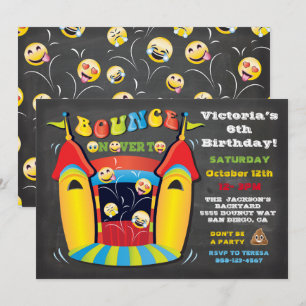 Emoji schoolbord stuiteren huis verjaardagsfeestje kaart