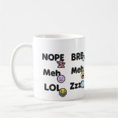 Emoji Slang Mok – Funny Nope Meh LOL BRB Zzz (Links)
