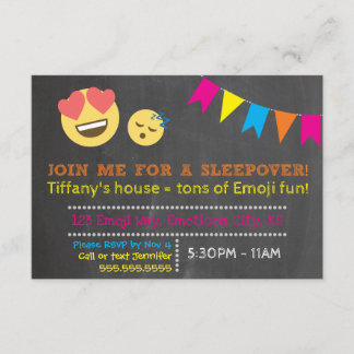 Emoji Sleepover Party Uitnodiging