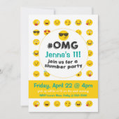 Emoji Slumber Party Invitation Kaart (Voorkant)