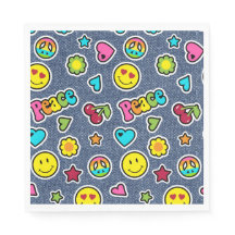 Emoji Smile Denim Girls Verjaardagsfeestje Servett