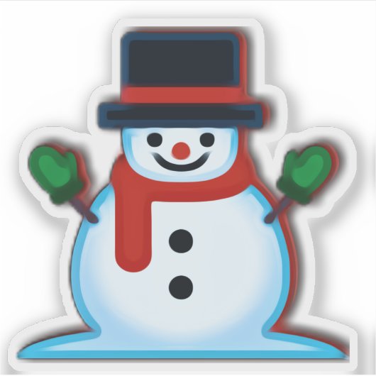 Emoji Sneeuwman Kerstmis Sticker (Voorkant)