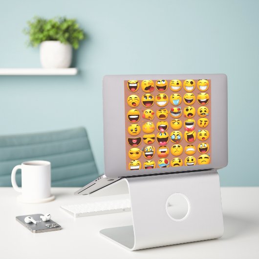 Emoji stickers grappig (Laptop op bureau)