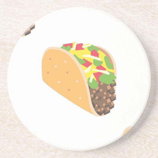 emoji taco zandsteen onderzetter (Voorkant)