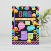 Emoji Texting Birthday Party Invitation Kaart (Staand voorkant)