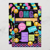 Emoji Texting Birthday Party Invitation Kaart (Voorkant / Achterkant)
