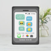 Emoji thema Verjaardagsfeest Kaart (Staand voorkant)